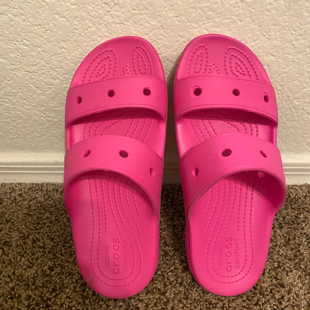 Pink Crocs Slides